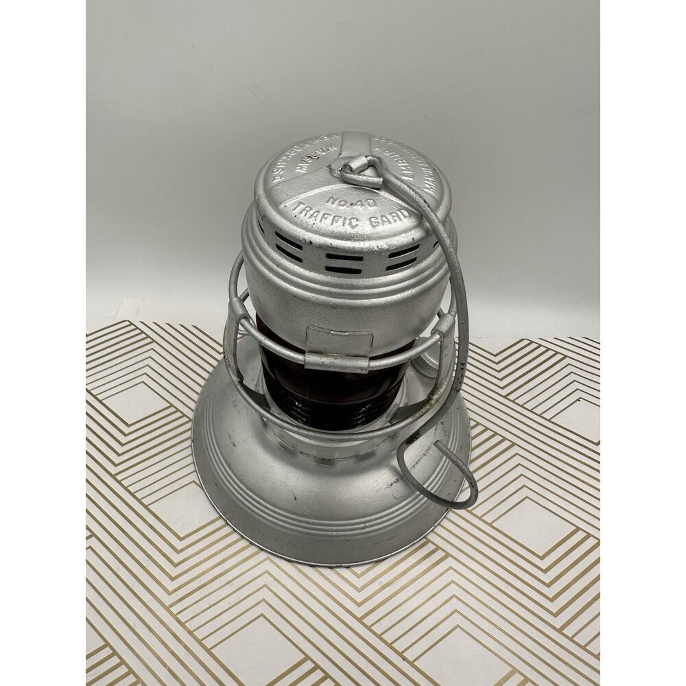 Early Edition Antique Dietz Traffic Gard Red Lantern Warsaw NY Vintage
